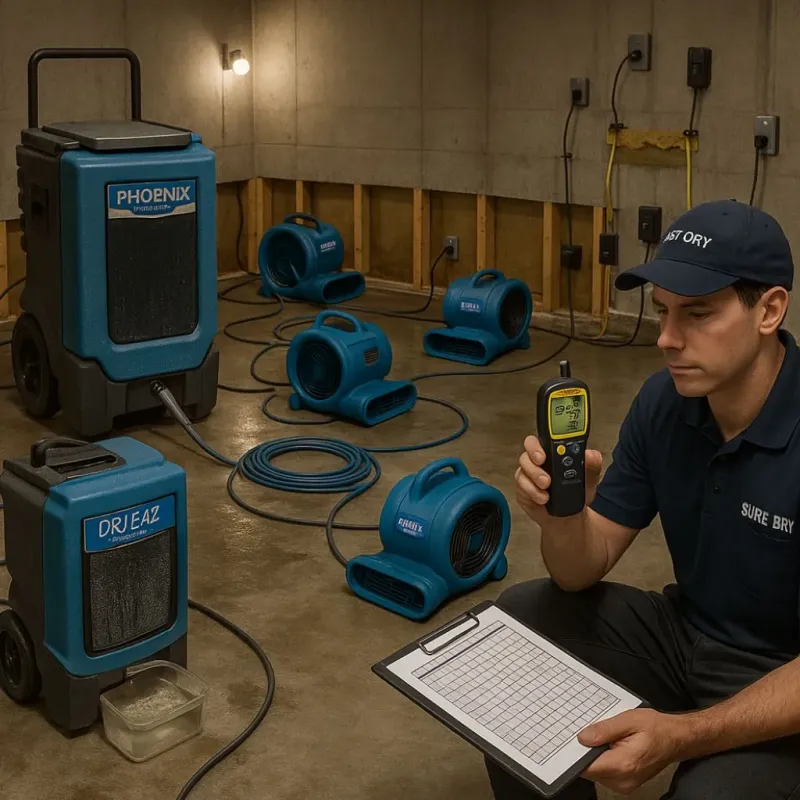 Structural Drying and Dehumidification process in Apple Valley, MN